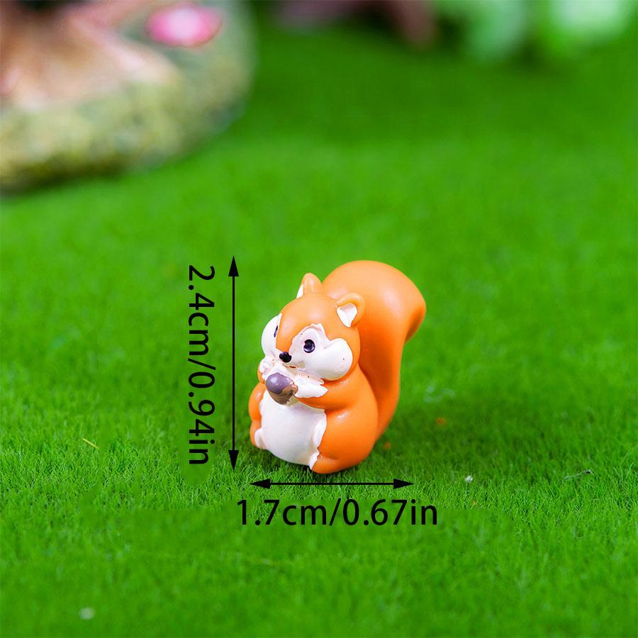 5/10Pcs Mini Squirrel Figurines Mini Resin Animal Miniature Figurines For Diy Fairy Garden Glass Container Potted Plant Decor