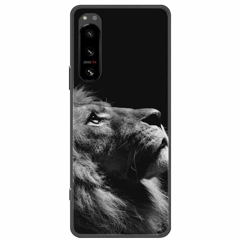 Pro Sony Xperia 5 / 5 II / 5 III Pouzdro TPU Měkký Silikon Nárazuvzdorná Pouzdra pro Sony Xperia 5 III Kryt Telefonu 5II 5III Vlk Lvi