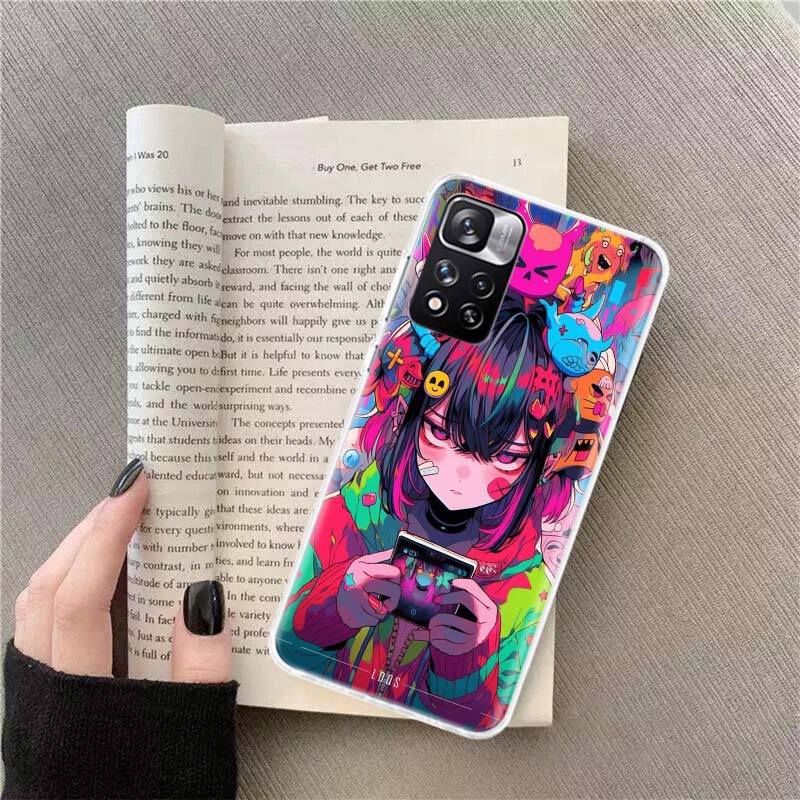 Graffiti Art Colorful Princess Girl Phone Case For Redmi Note 13 12 Pro Plus 14 15 Pro 5G 11 11T 11E 11S 10 Pro 10S 9 9S Cover C