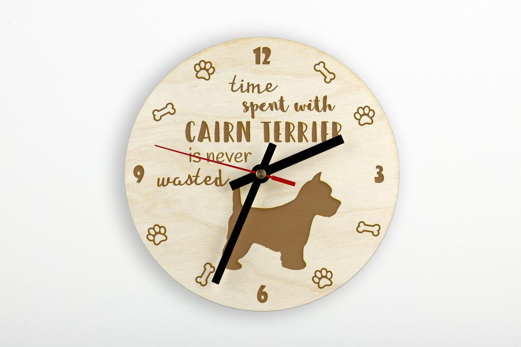 Cairn Terrier - Clock with Dog, Wooden Clock with Engraving, Personalised Clock by Art-Dog