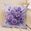 Violet Botanical Print Cushion Cover Pillow Case Short Plush Square Throw Pillow Covers Pillowcase Sofa Home Decor Gift