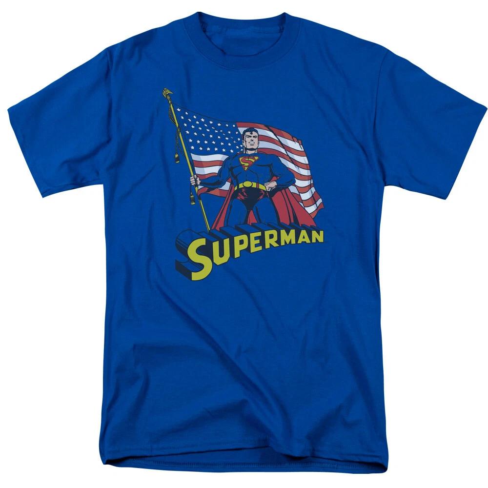Superman  American Flag  T-Shirt - to 5X 2XL