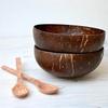 Natural Coconut Bowl Wooden Handmade Coconut Bowl Dinnerware Set Handmade Spoon for Desserts Fruit Salad Kitchen Utensils