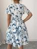 Elegant Floral Ruffled V-Neck Summer Dress - Women's Retro Holiday Style