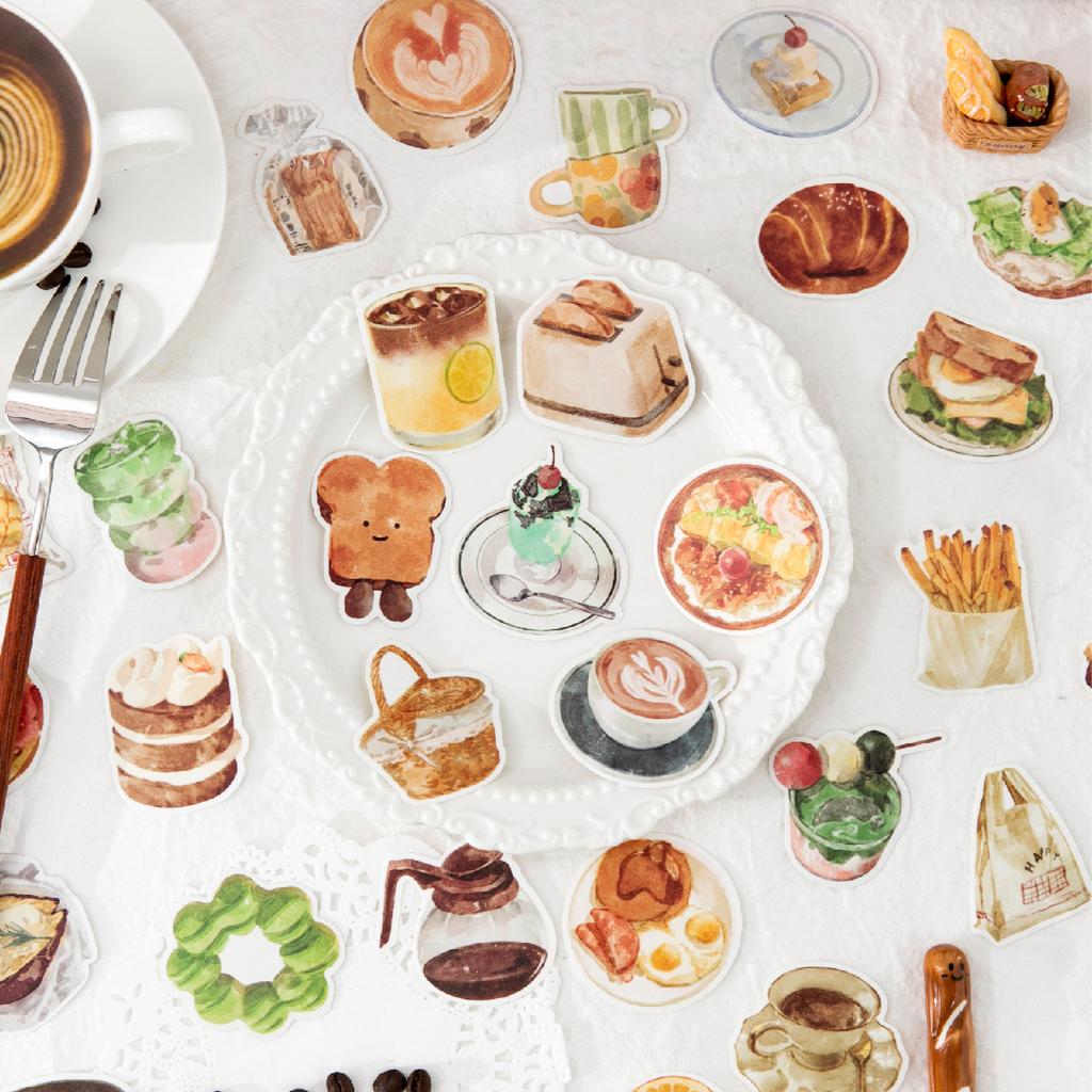 JIAMEI 50pcs/pack Sweet Collection Series Kawaii Toast Dessert Scrapbooking Stickers DIY Handmade Decoration Stationery Stickers