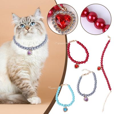 Ensemble collier de perles pour chien et collier de perles pour animaux de compagnie