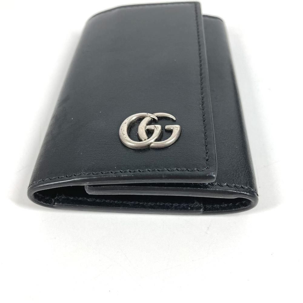 GUCCI 435305 GG Marmont GG logo 6P Key ring 6 points key Key Case Leather Black
