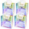 1PC/5PC Clear Christmas PVC Gift Wrap Shopping Bags Birthday with Handle Festivals Gift Bags Wedding Small Gift Bags Reusable