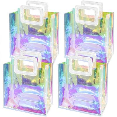 1PC/5PC Clear Christmas PVC Gift Wrap Shopping Bags Birthday with Handle Festivals Gift Bags Wedding Small Gift Bags Reusable