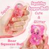 Bear Squishy Toys Glitter Stress Balls Adorable Sensory Toys Squishy Ball For Kids Party Favors Gifts