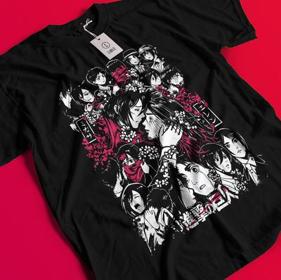 Attack On Titan Shirt Eren Mikasa Tshirt Levi T-Shirt AOT Erwin Hange Armin Tee BB678