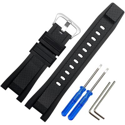 Smine Replacement Resin Watch Strap for Casio G-SHOCK G-STEEL GST-210 GST-W300 GST-S100 GST-S110 GST-B100 Silver Hardware