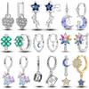 Brinco Argola Cobre Brinco Feminino Original Pendientes Lua Estrela Trevo Joia da Moda Presente