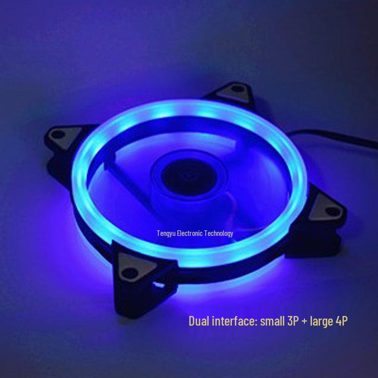 Battery Life Warrior 12cm Dual Aperture Luminous Case Fan with Rainbow RGB Lighting