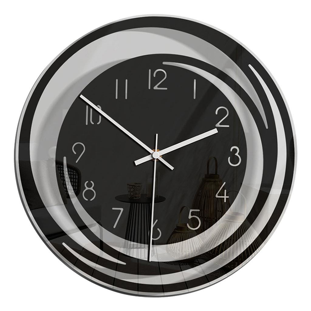 Round Wall Clock, 11 inch Battery Operated, Creative Fashionable Nordic Style, Non Ticking Digital