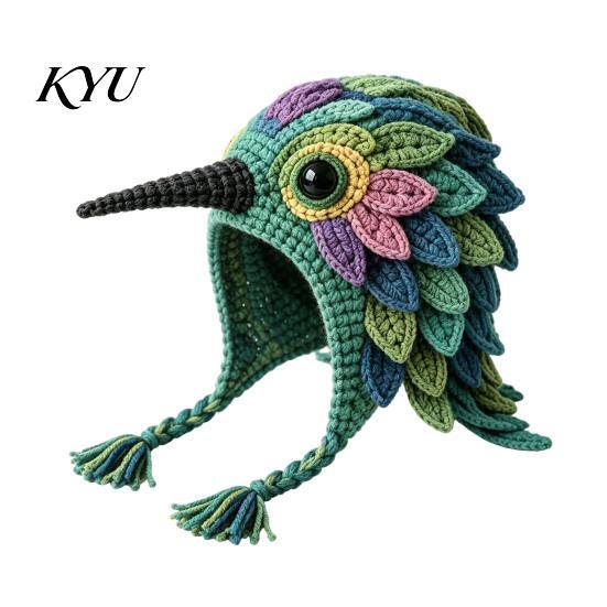 Holiday Crafting Projects Animal Hood Hat Crochet Kit, DIY Earflap Craft Supplies for Adults Cute Project Teens, Handmade Gift Yarn Crafts