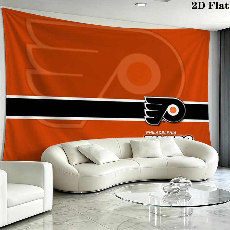 Philadelphia Flyers Logo Wall Tapestry Aesthetic Wall Hanging Printed Fabric Blanket Decorative Tapestries for Bedroom Living Room Home Decor