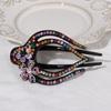 Women Hairpins Flexible Styling Tool Hollow Claws Heart  Flower Acrylic Rhinestone Hair Clip