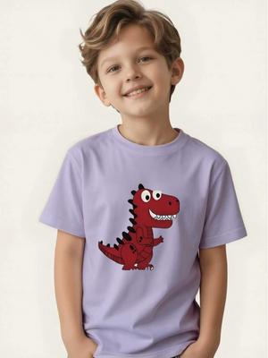 Children's Dinosaur Theme Short-sleeved T-shirt Boys and Girls Trendy Tops