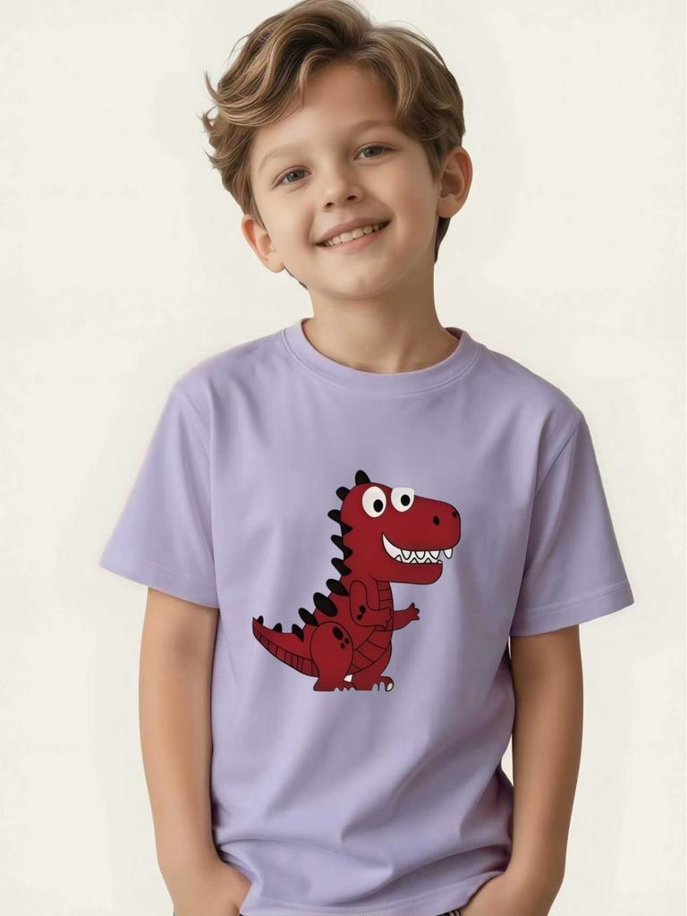 Children's Dinosaur Theme Short-sleeved T-shirt Boys and Girls Trendy Tops