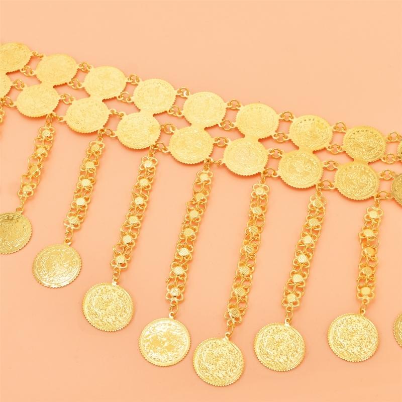 Fashionable Sturdy Alloy Double Strand Coin Tassels Dance Chain Decoration for Enhancing Dance Moves and Styles