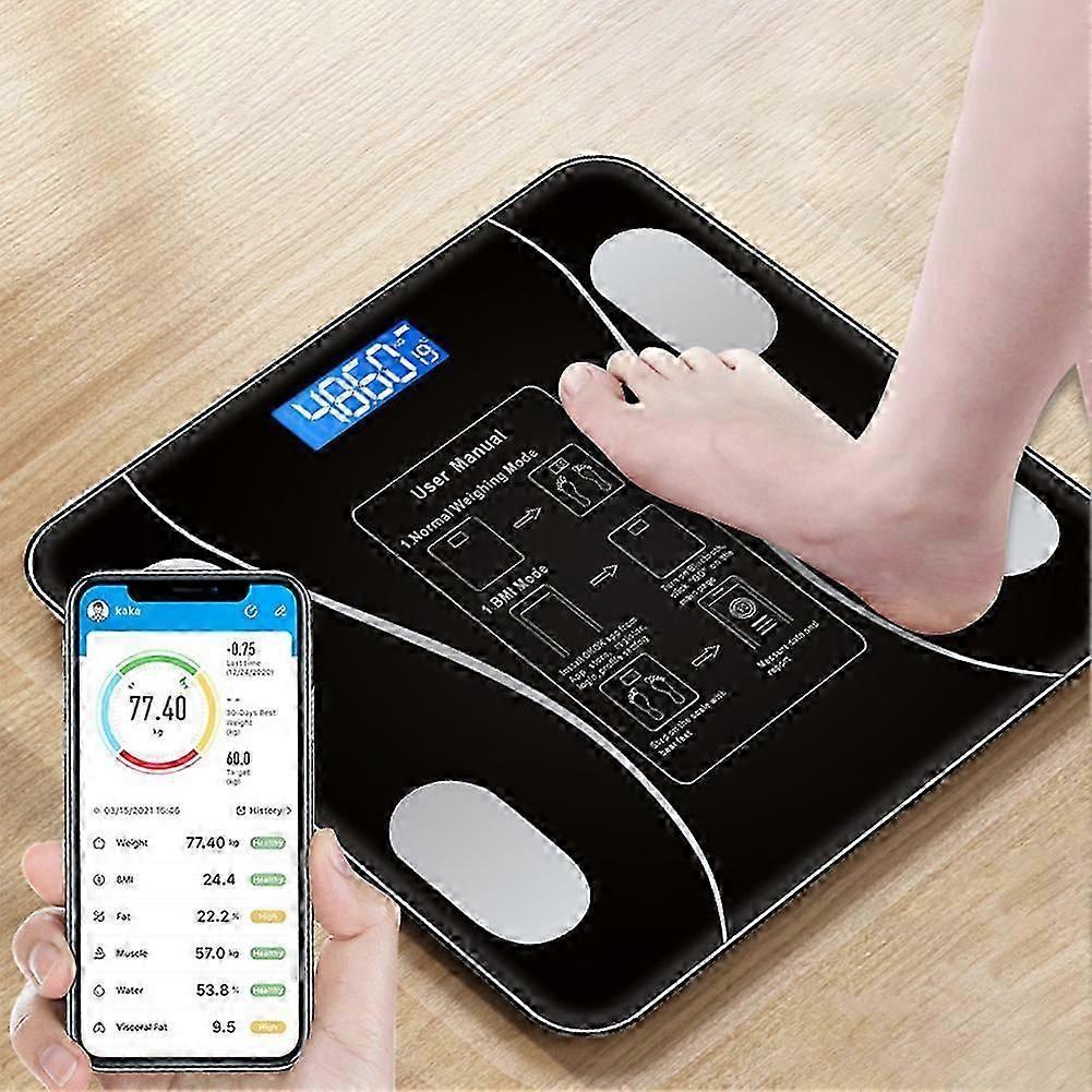 Bilancia pesapersone intelligente Bluetooth, bilancia da bagno, bilancia per il peso corporeo BMI, bilancia elettronica digitale a LED, analizzatore della composizione corporea