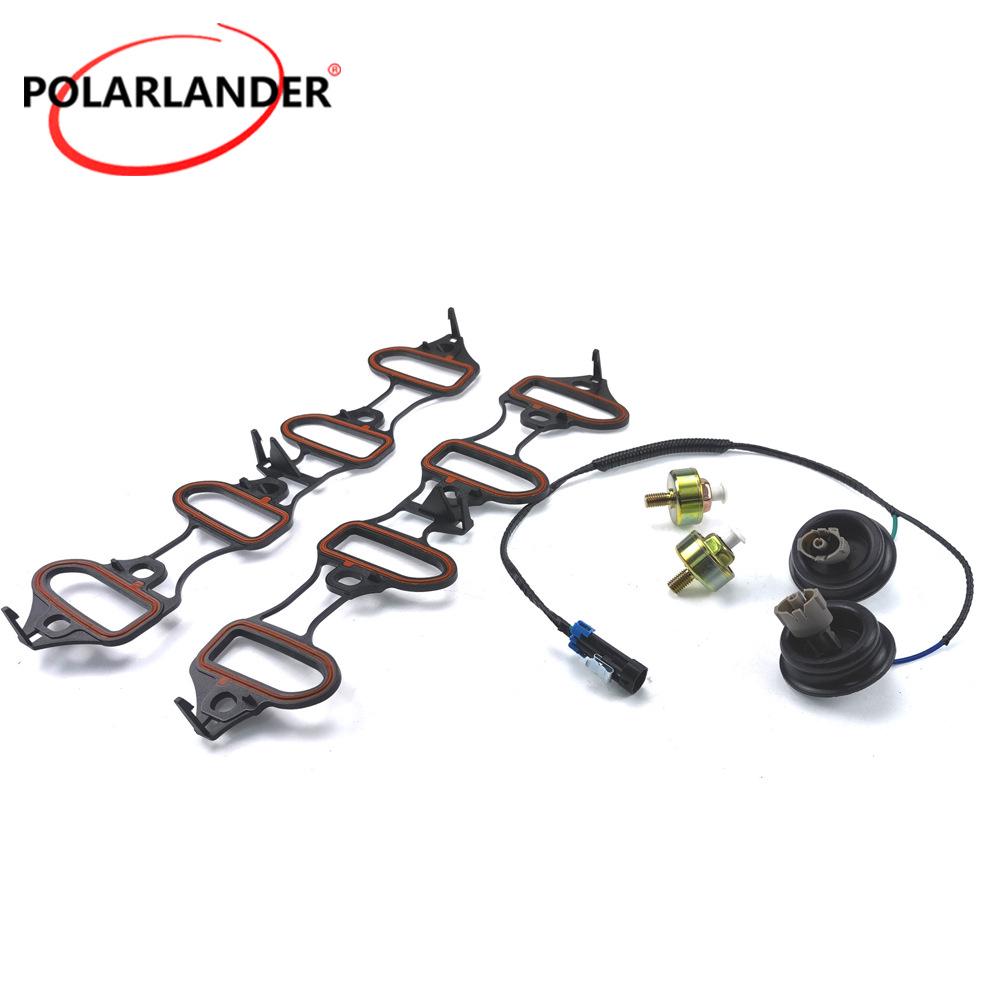Knock Sensor & Wiring Harness with Intake Manifold Gasket for Cadillac & Chevrolet