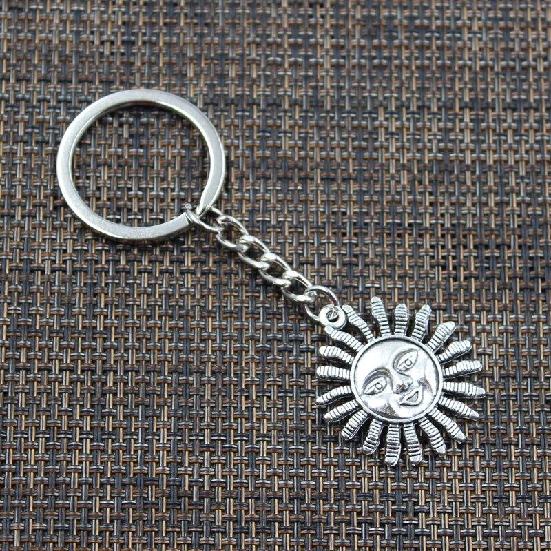 Новый брелок 34x29 мм Sun Face Sunburst бронзовый серебряный цвет подвески DIY мужской — фото 3