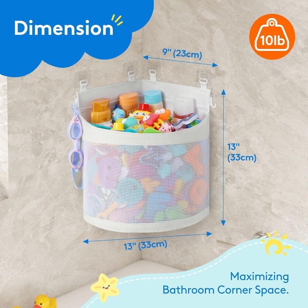 Wall Hanging Baby Bath Mesh Bag Large Capacity Kids Toy Storage Basket