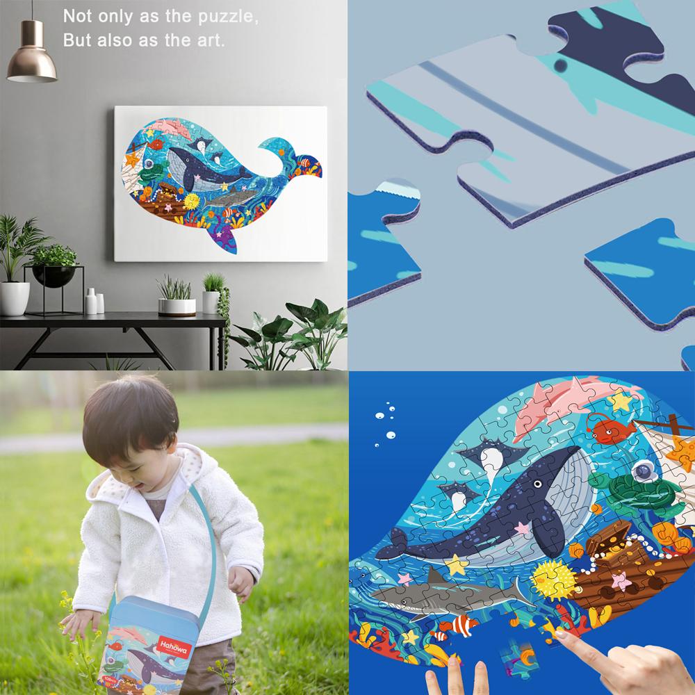 Hahowa Animal Puzzle Toys For Kids Unique Shapes Jigsaw Children Puzzle Child Montessori Educational Games Toys Birthday Gifts