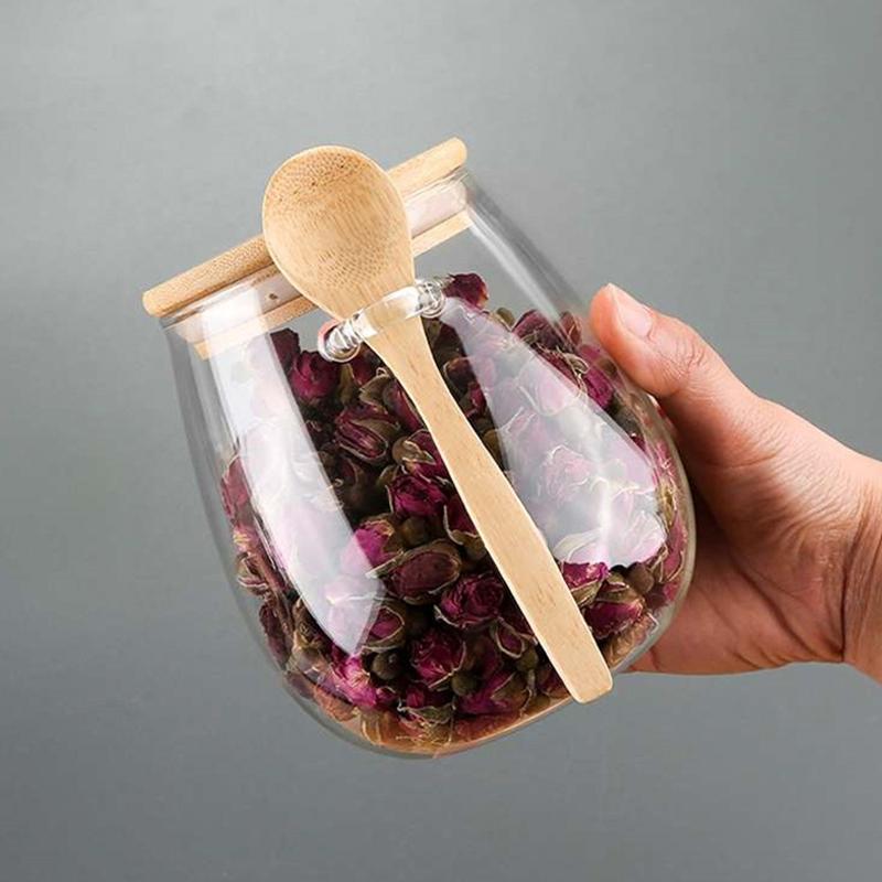 Hermetic Containers For Food Storage Pots Glass Jar With Lid Sealed Container Sugar And Tea Cans Airtight Kitchen Coffee Jars