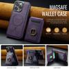 MAGKING K1 Series For iPhone 12/12 Pro Magnetic Case PC+TPU+PU Phone Cover with Card Holder Kickstand