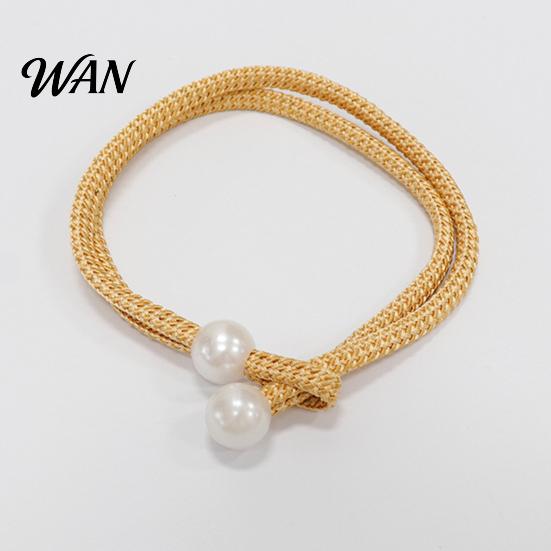 Durable Curtain Tiebacks 1 Pair for Drapes, Adjustable Rope Tie Backs, Faux Quick Fix Ties Pearls Cord Buckle Holder Home Hotel Office Window Drapery