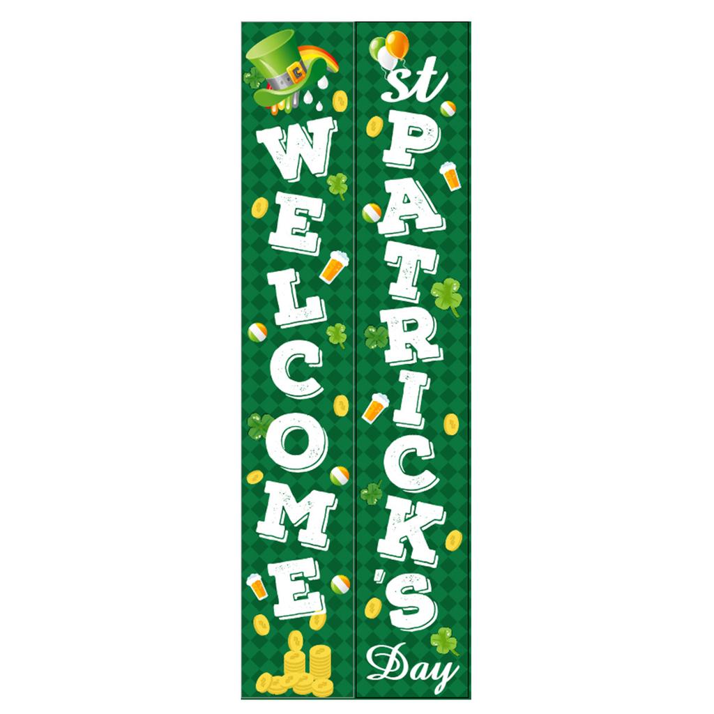 St. Patrick'S Day Family Party Door Frame Decoration Couplet Polyester Cloth Flag Poster Customization