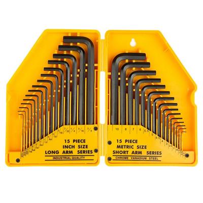 30-piece Hexagonal Allen Key Set, Metric / SAE