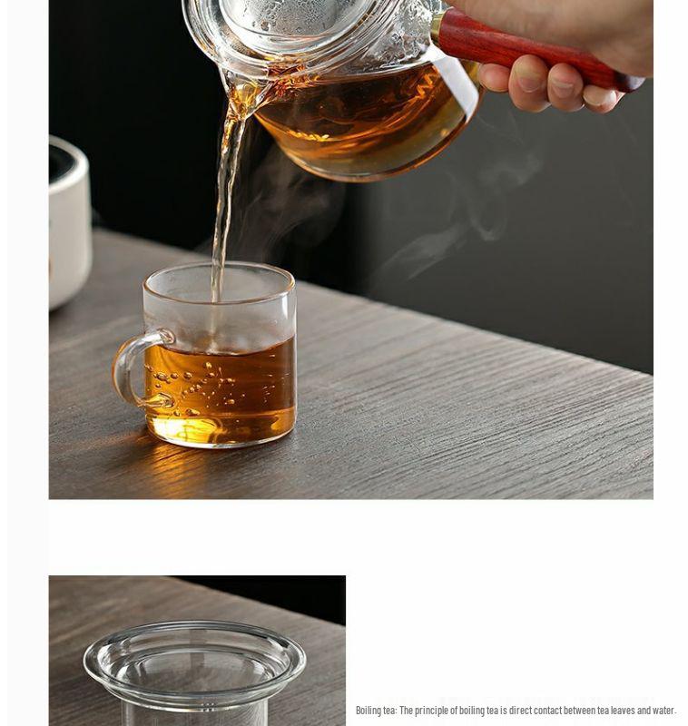 Compact Electric Ceramic Tea Brewer with Glass Teapot - Ideal Tabletop Stove & Mini Water Boiler