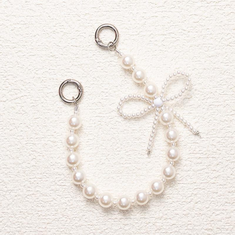 Crystal Bow Beaded Phone Wrist Strap Chain