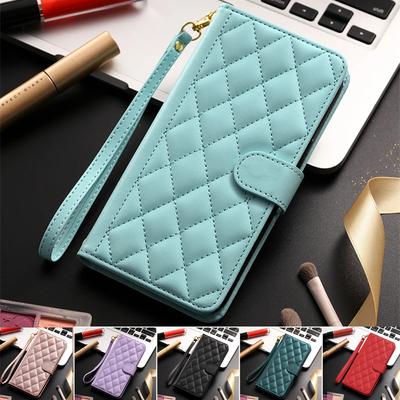 Checkered Leather Flip Case For Realme 8 7 6 5 9 10 11 Pro Plus 9i 6i 5i 6S 5S C3 C21Y C25Y C31 C30 C30S C35 Wallet Phone Cover