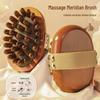 Sandalwood Air-Cushion Meridian Massage Brush for Abdominal and Liver Stimulation