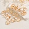 Geometric Ring Set Versatile Metal Line Winding Design Open Ring Niche High-end Women
