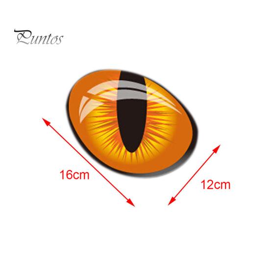 1 Pair 3D Cat Eyes Stickers Car Window Rearview Mirror Reflective Decor Decals