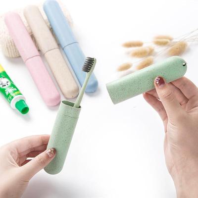 Environmentally Friendly Wheat Straw Portable Travel Camping Anti-bacterial Toothbrushes Storage Box