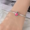 Original Charms Copper Pink Clock Beads Fit Bracelet Women Jewelry Making Diy Gift