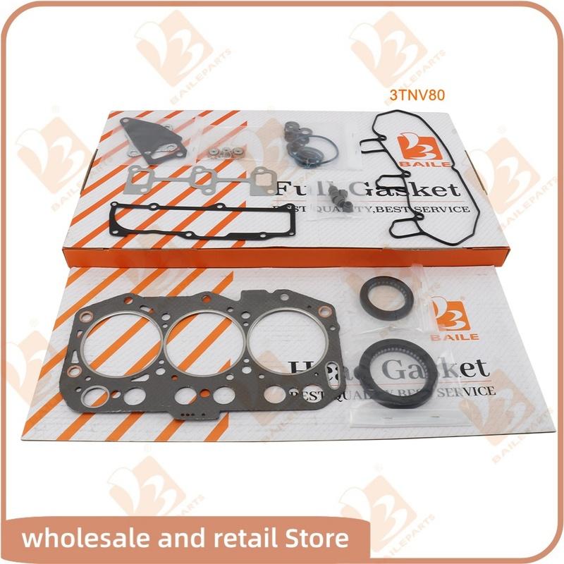 3TNV80 For Yanmar Engine Full Gasket Kit Set +Crankshaft Main Bearing Con Rod Bearing +Thrust washer Overhaul Rebuild Kit