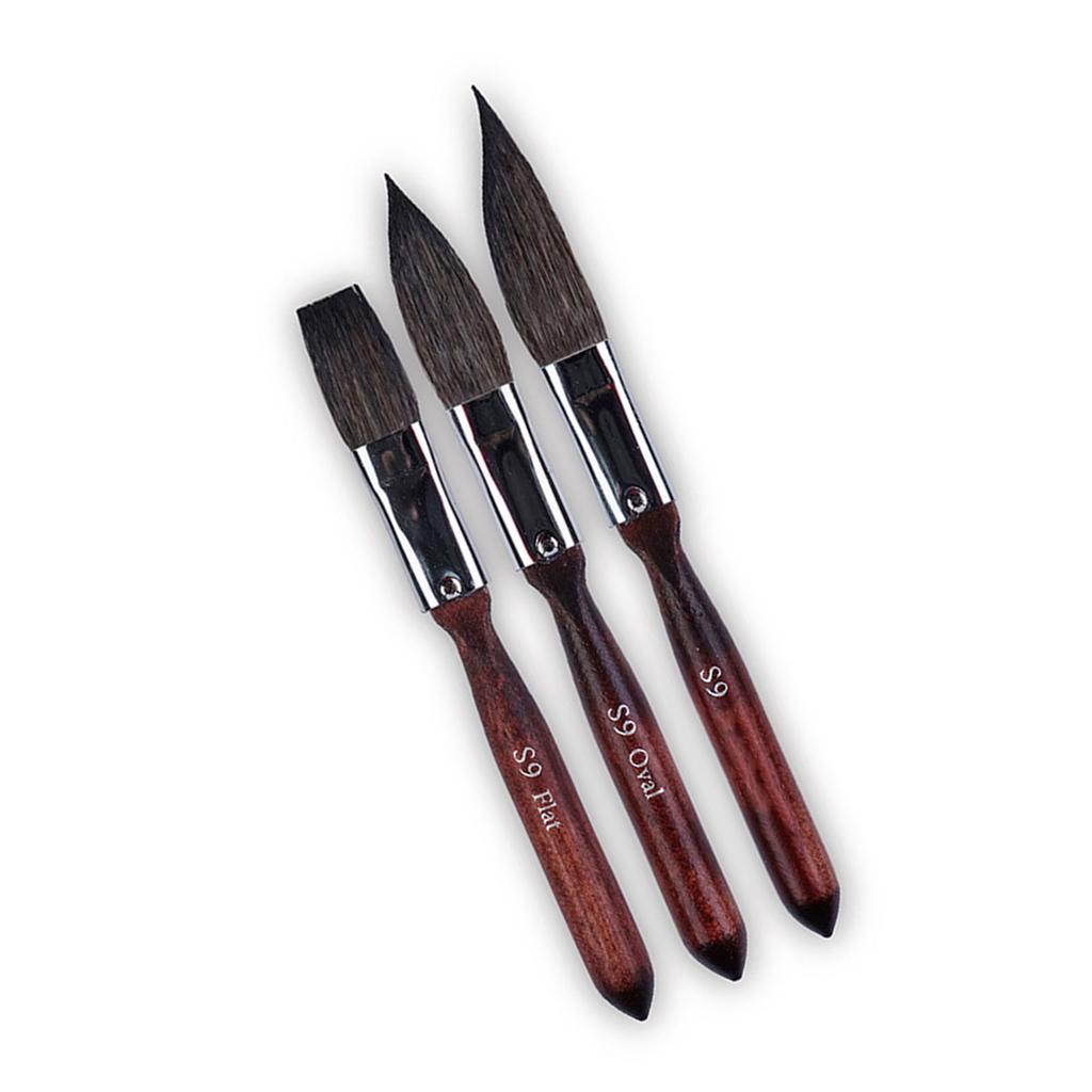 3 Pcs Squirrel Hair Painting Brush Set Artist Paint Brushes Watercolor Brush Set Drawing Brush Set Painting Supplies