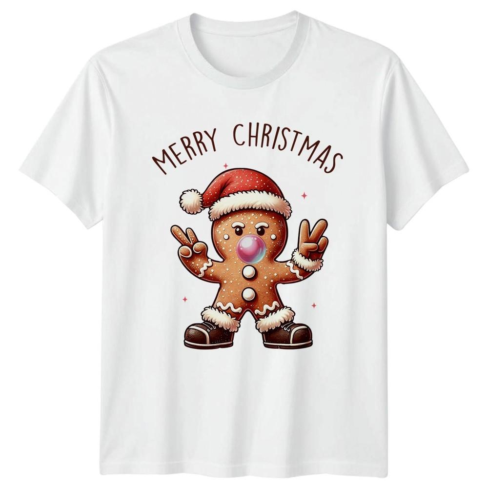 Merry Christmas Gingerbread Unisex Graphic Tee Holiday Unisexs Unisexs TShirt S