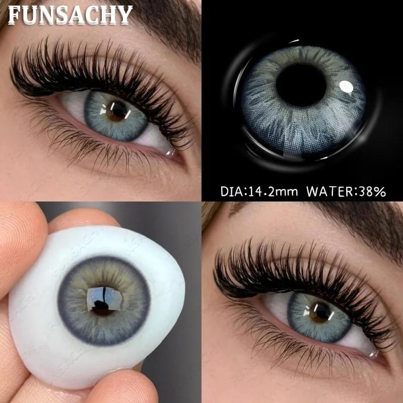 FUNSACHY 1 Paar Farbige Pupillen für Augen Große Augen Kontaktlinsen Jährlich Natürlich Braun Kosmetisch Grüne Augenfarbe Linse Graue Linse für Schönheit
