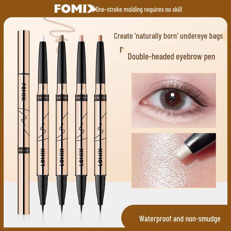 

FOMIX Glam Lasting Dual-Ended Eye Pen: Pearl Brighten & Smudge-Proof Eyeliner
