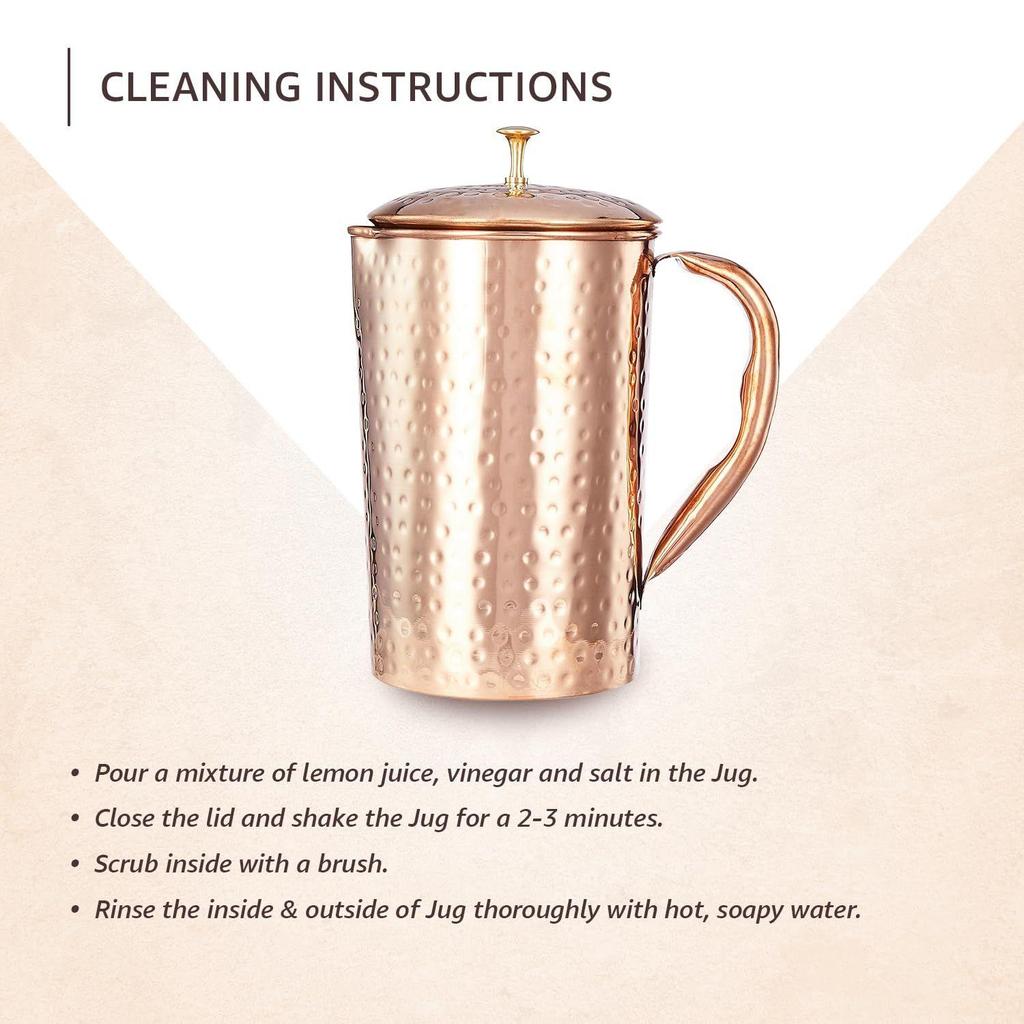 Hammered Copper Jug, 1350 Ml
