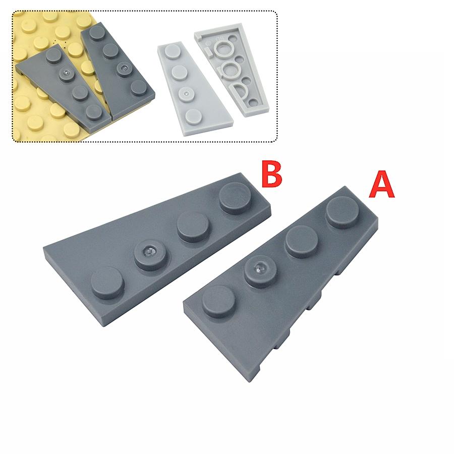30Pcs MOC Wing Shape Wedge Plate 4 x 2 Left Right Building Blocks Puzzle Particle Bricks Toy Kid Gifts Compatible 41770 41769